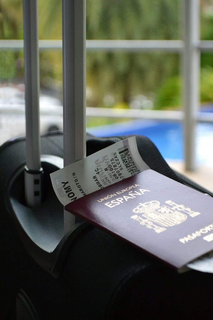 Passport and ticket ready for a trip